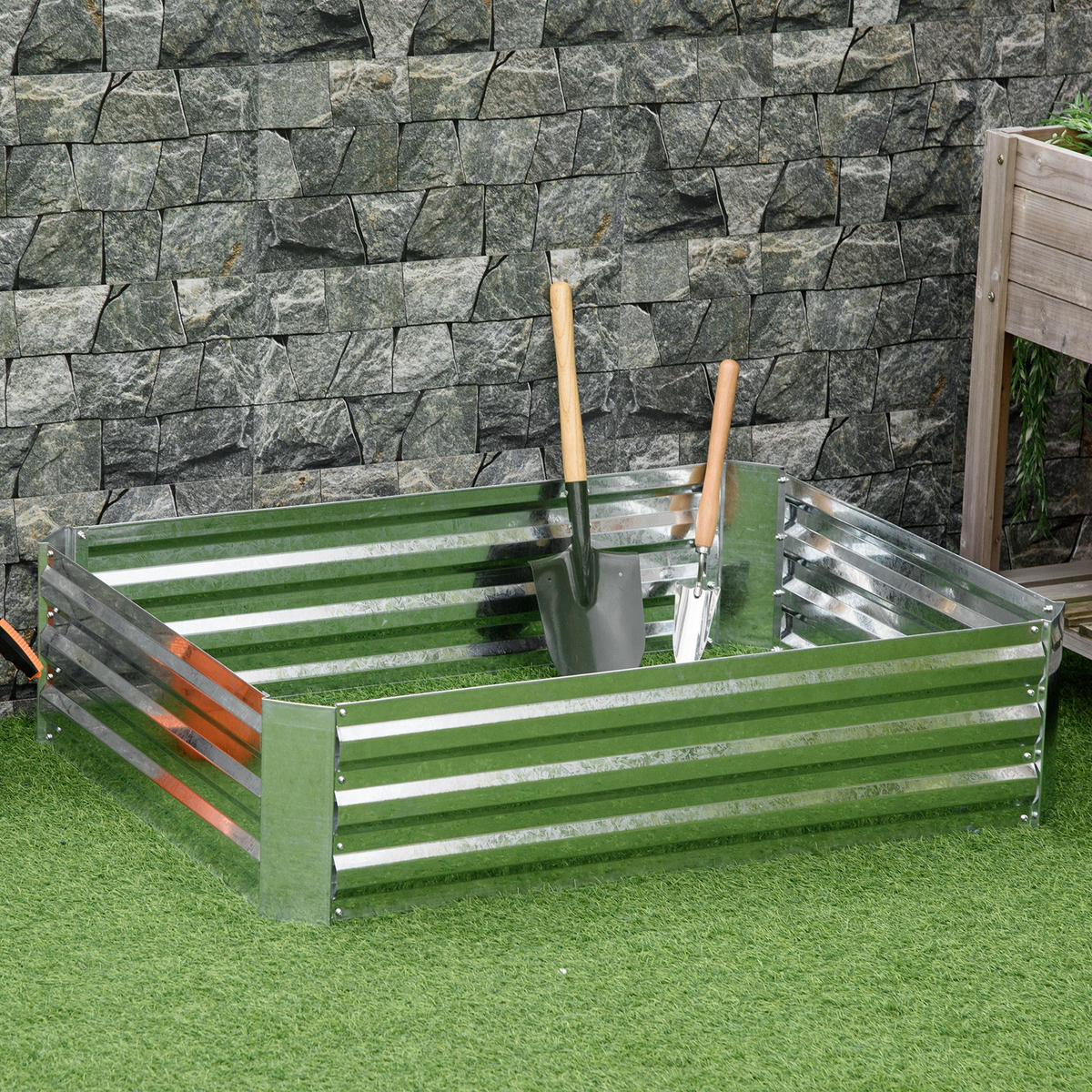 HOCHBEET, Silberfarben - Silberfarben, Metall (90/30/120cm) - Outsunny