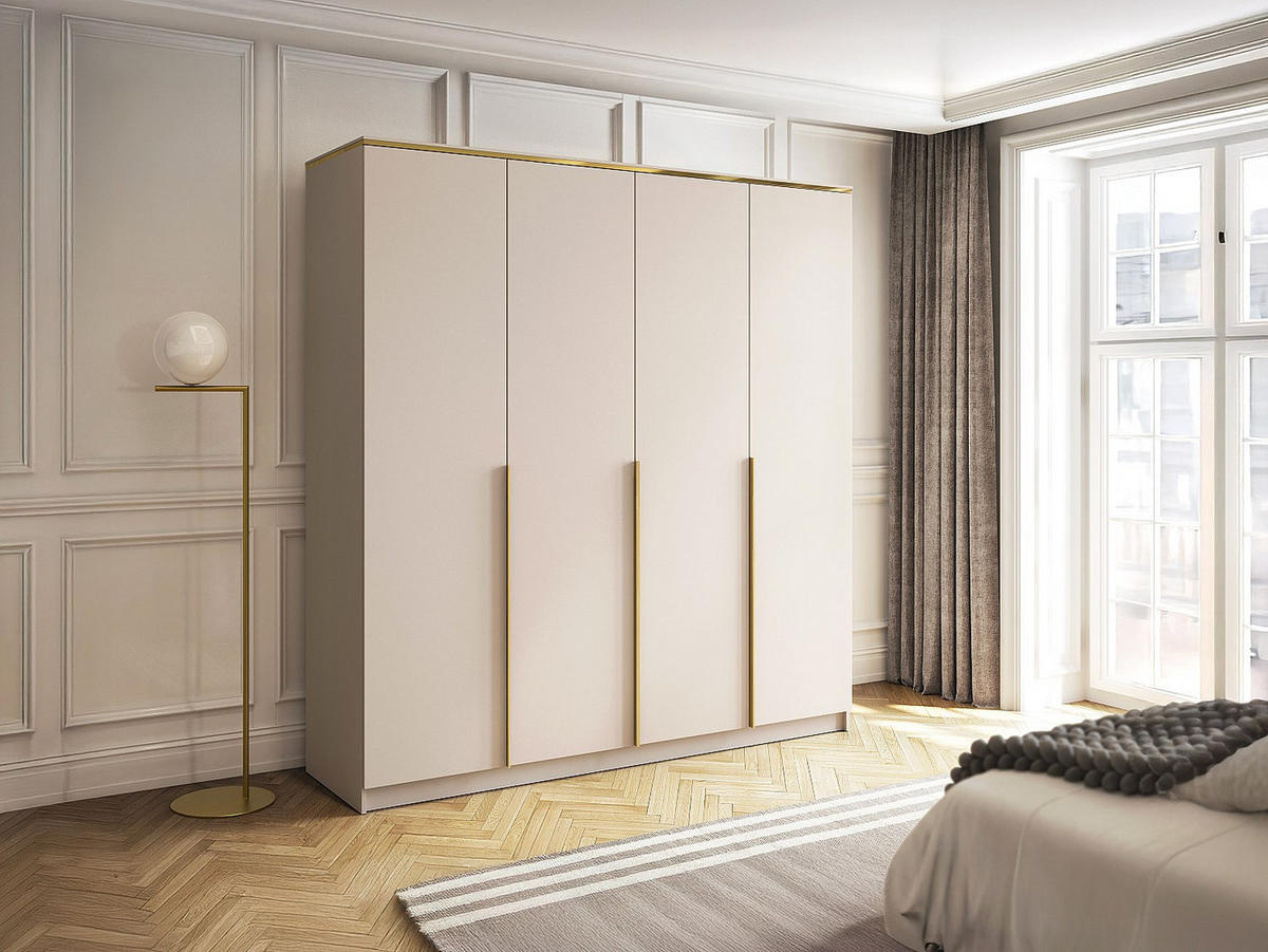 KLEIDERSCHRANK - 200 cm x 57.1 cm - Holz, Platte - Beige VUKIA - Beige, Holz (200/213/57.1cm) - Vente-Unique