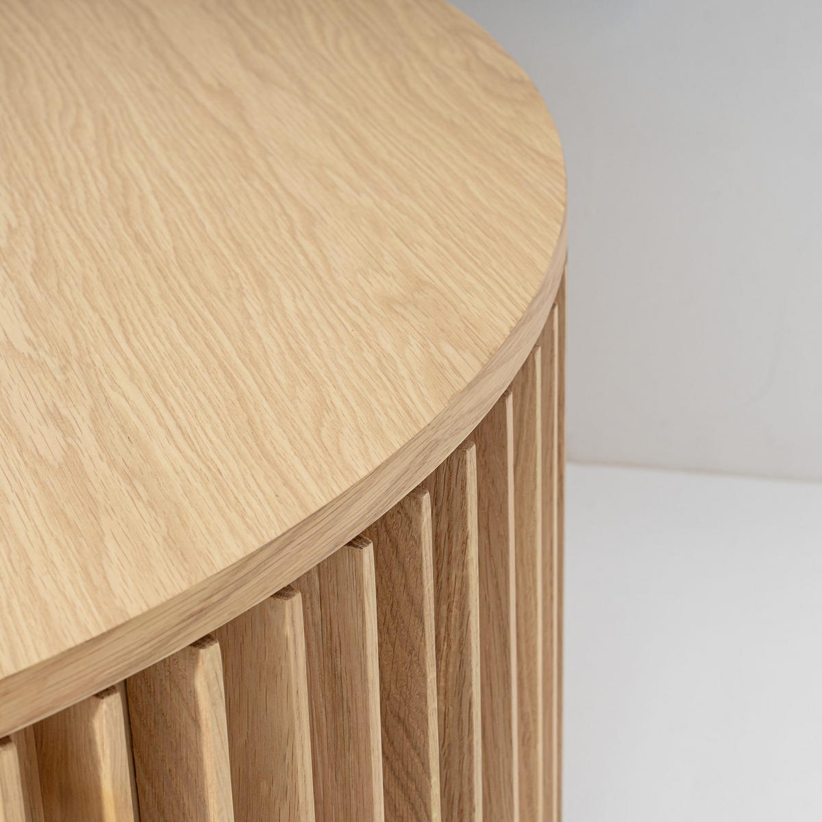 COUCHTISCH Franz, Natur Massiveiche, Ø90 cm - Beige, Holz (90/90/40cm) - WOODEK