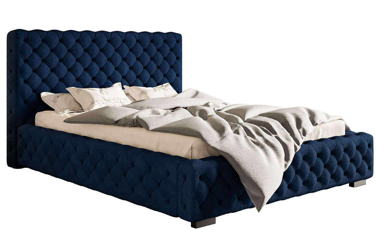 BETT Blau BEN 15 Gepolstert Mit Bettkasten 120x200 cm - Dunkelblau, Textil (120/200cm) - Sepro Meble