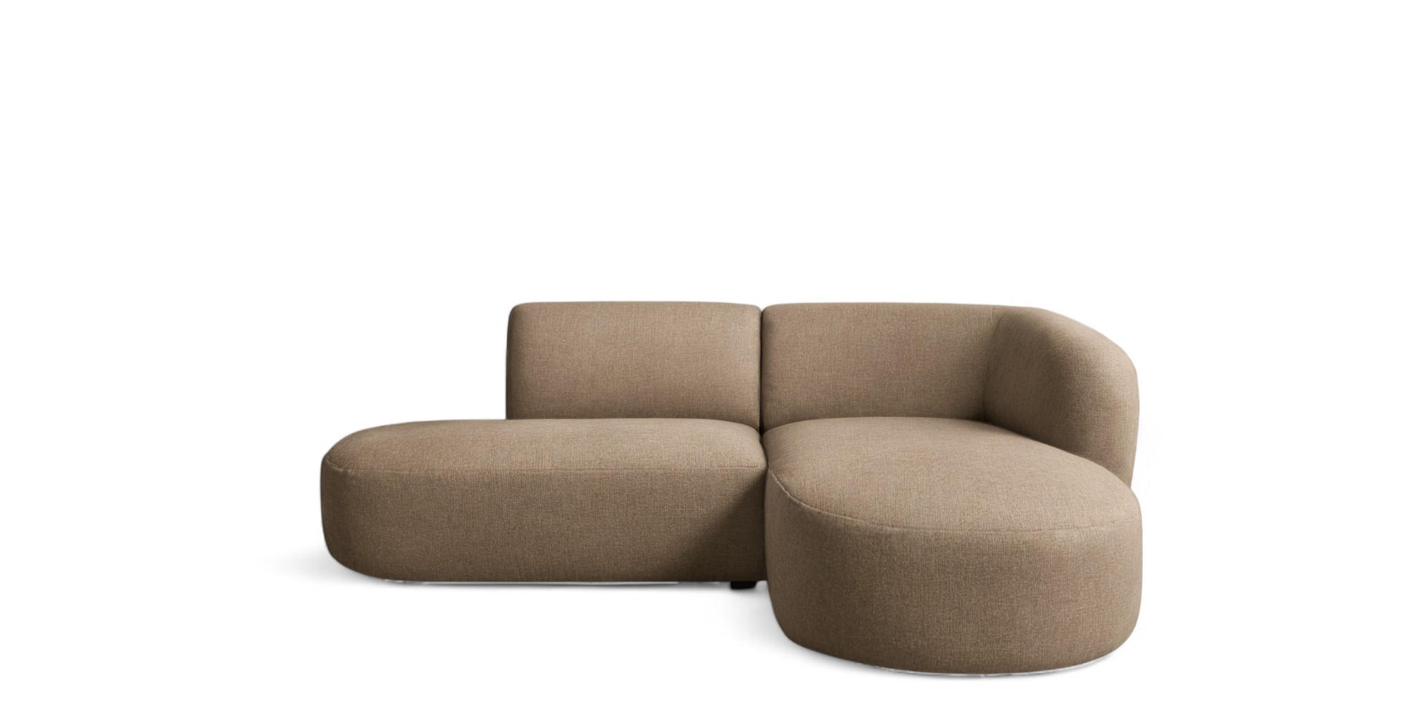 ECKSOFA Babette - Hellbraun, Holzwerkstoff/Textil (242/188cm) - Fun Möbel