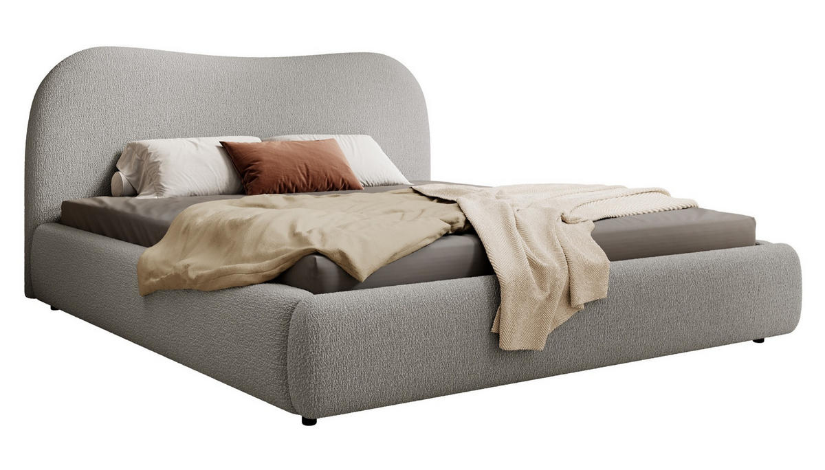 POLSTERBETT SIMSALO Dunkelgrau 140x200 cm - Dunkelgrau/Schwarz, Holz/Textil (140/200cm) - Selsey