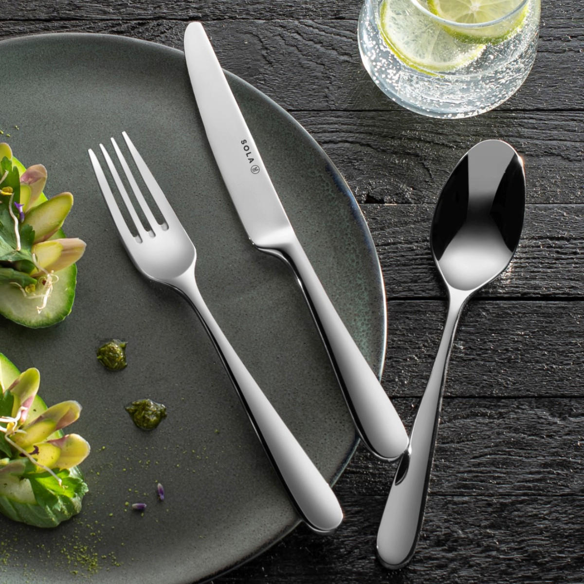 BESTECKSET Nordica - 18/10 Edelstahl - 24-teilig / 6 Personen - Silberfarben, Metall - Sola