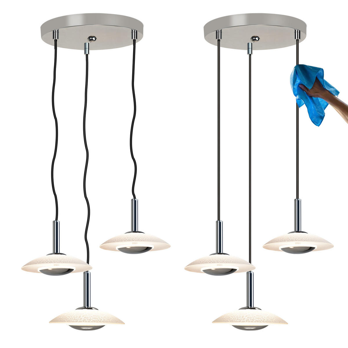 HÄNGELEUCHTE Lirag 16/25/138 cm - Beige, Metall (16/25/138cm) - ZMH