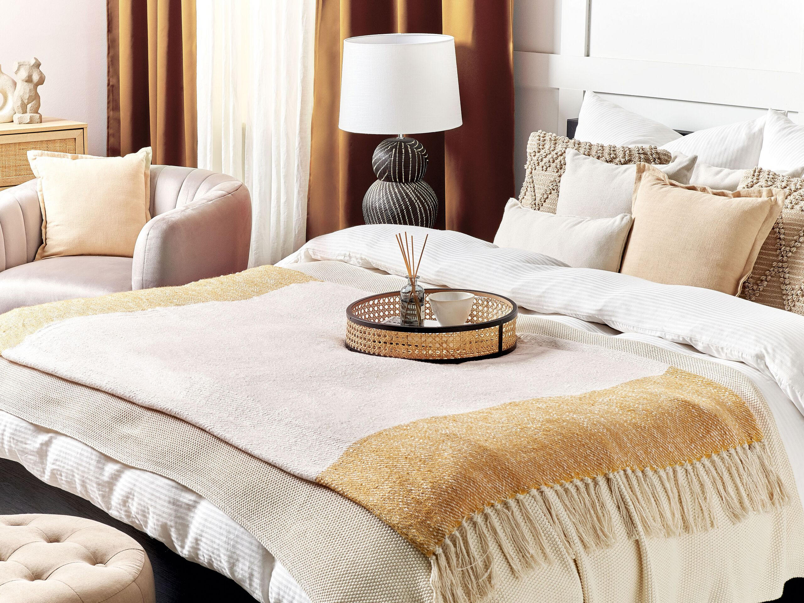 DECKE Beige Salme 130/170 cm - Beige, Naturmaterialien/Textil (130/170cm) - Beliani