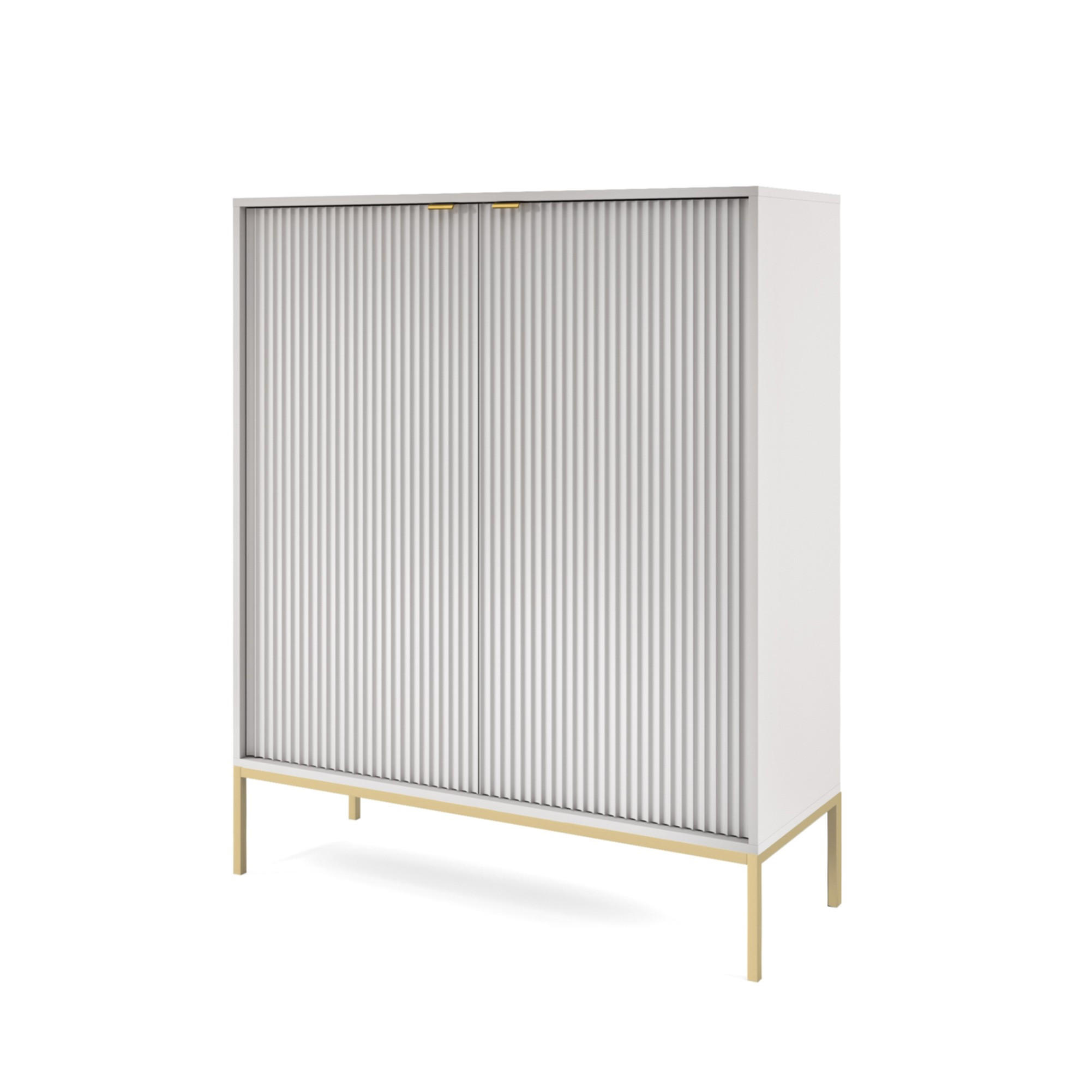 HIGHBOARD Nova Grau, Golden Beine - Goldfarben/Grau, Holzwerkstoff/Metall (104/125/39cm) - Bettso