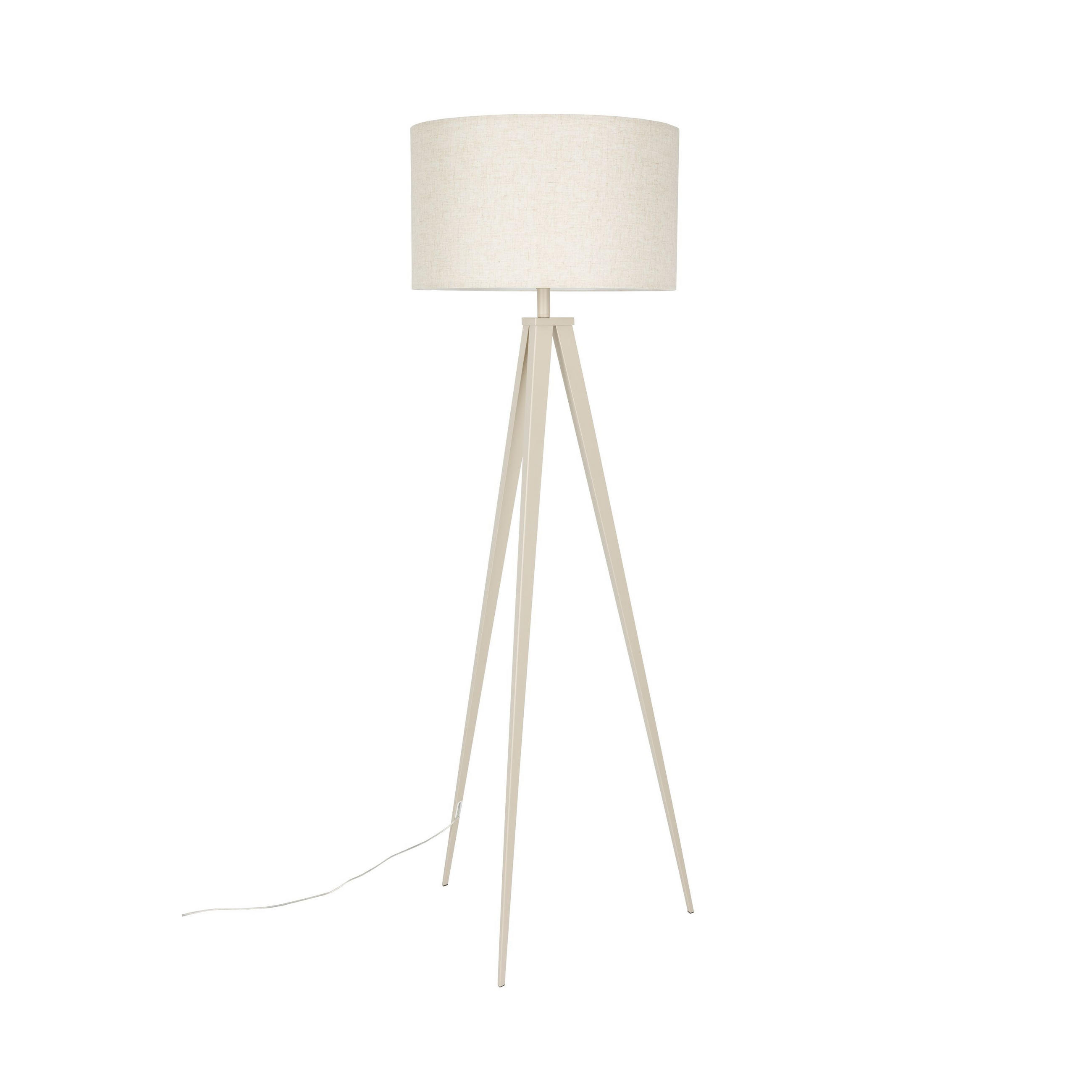 STEHLAMPE Tripod Beige - Beige, Metall (50/50/157cm) - Zuiver