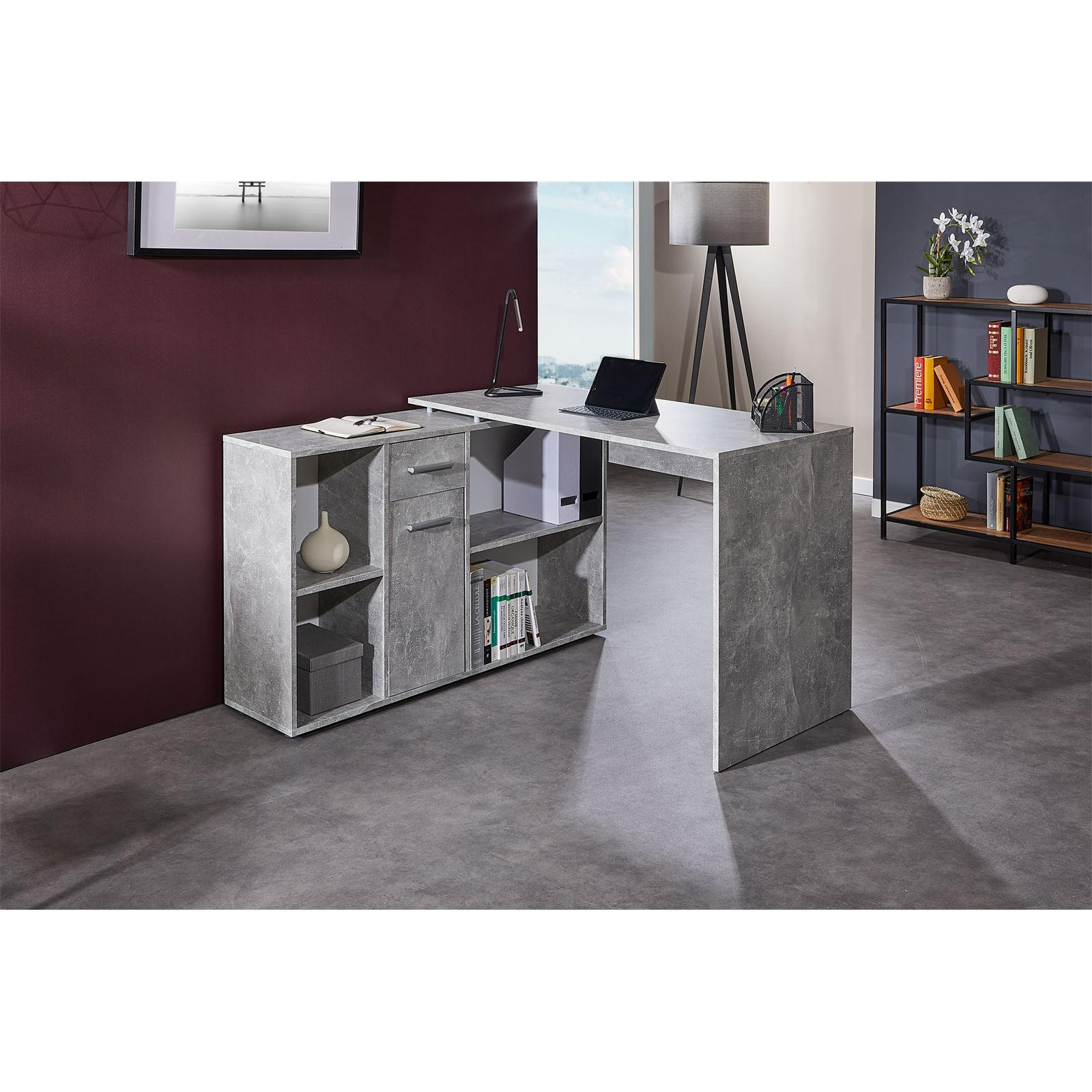ECKSCHREIBTISCH DIEGO - Grau, Holzwerkstoff (122/120/75cm) - CARO-Möbel