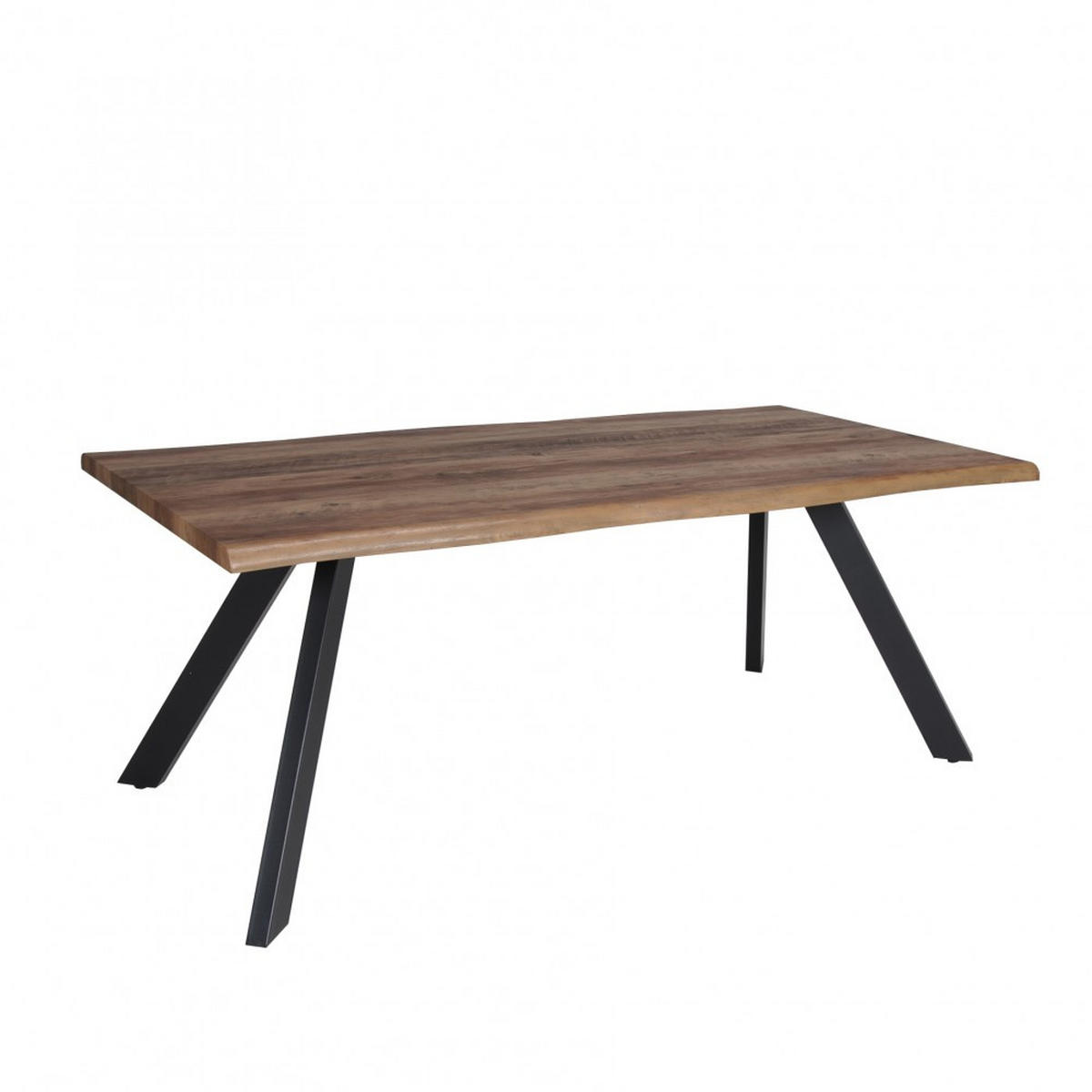 ESSTISCH HELGA / 180x90cm - 8 Personen - Eiche Dekor und schwarze Metallbeine - Eichefarben, Holzwerkstoff (180/90/75.5cm) - Weber Industries