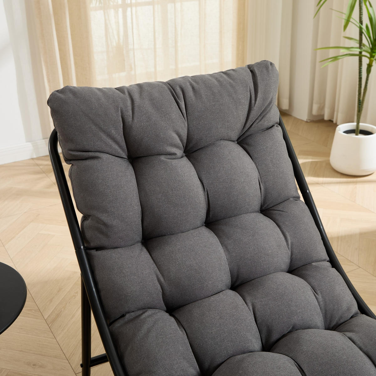 SESSELSET, Relaxsessel mit Hocker,Stahlrahmen,Polyester,Grau - Hellgrau, Kunststoff (78/86/65cm) - LVHOM