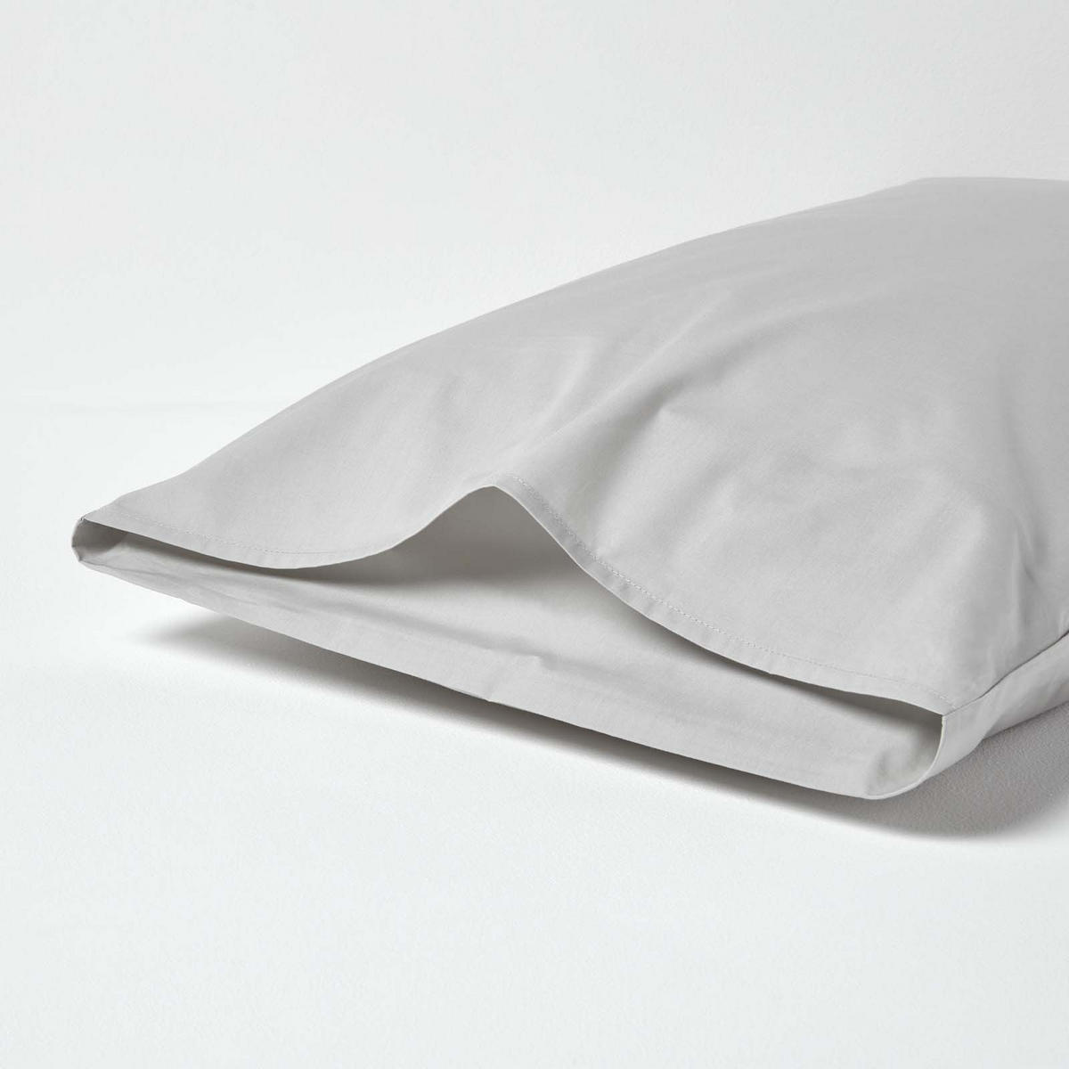 KISSENBEZUG Perkal, Ägyptische Baumwolle, Fadendichte 200 - Grau, Textil (50/90cm) - Homescapes