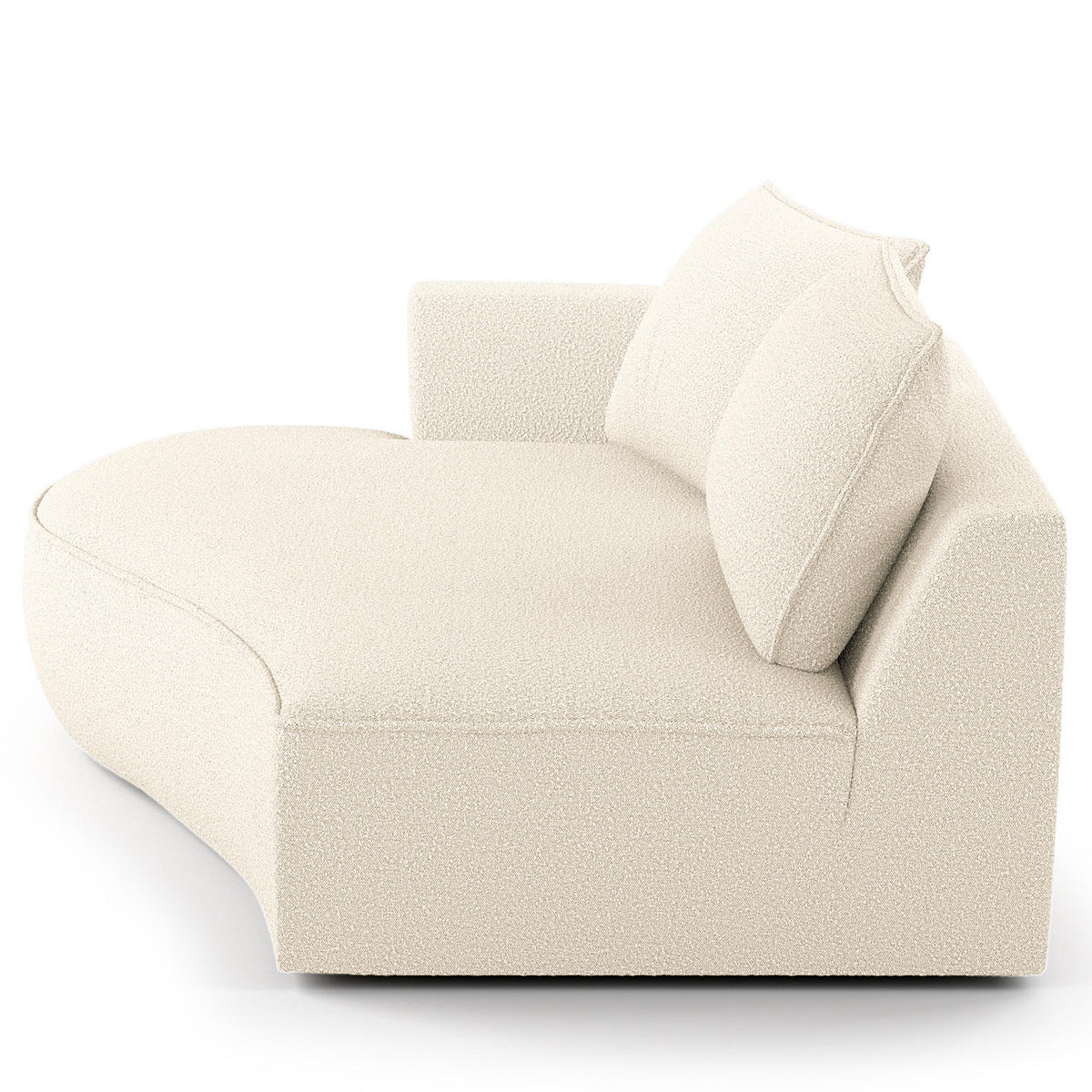 OTTOMANE - modular - Creme/Schwarz, Kunststoff/Textil (196/82/146cm) - home24