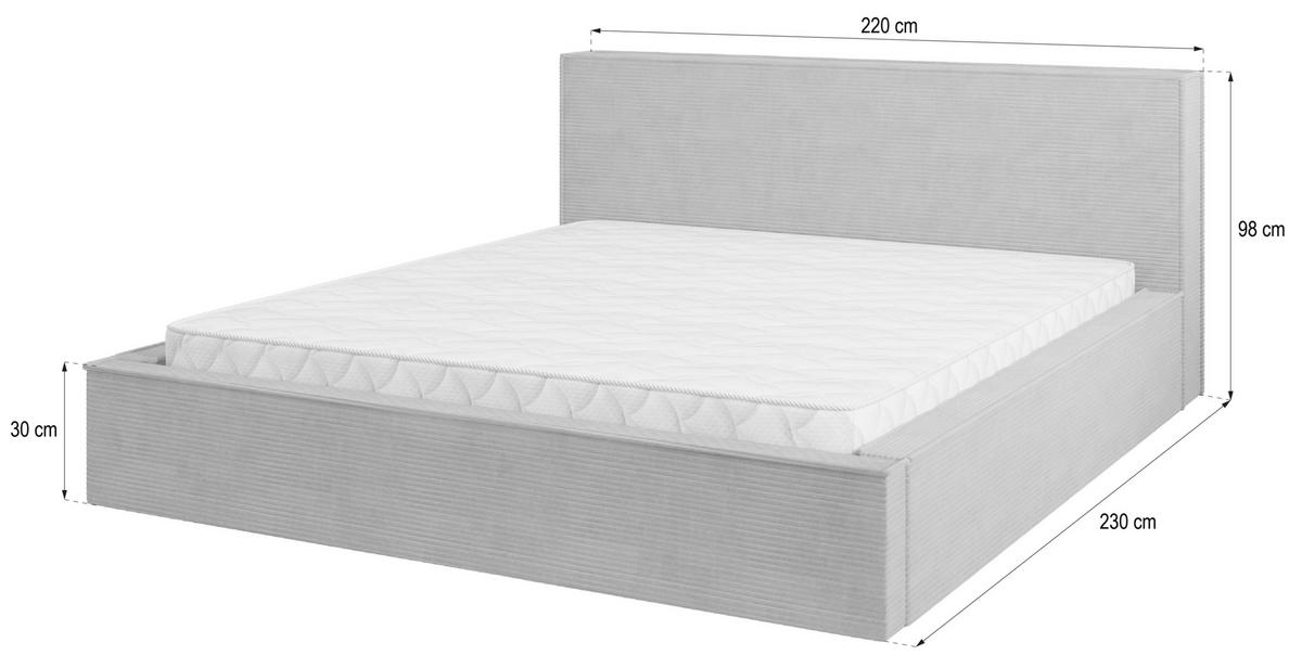 POLSTERBETT CELORA P 200x200 cm mit Bettkästen - Lila - Lila, Holz/Textil - MASSENO
