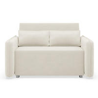 2-SITZER SCHLAFSOFA Duelia Creme, hydrophobe Chenille - Creme/Schwarz, Textil/Metall (144/85/124cm) - Selsey