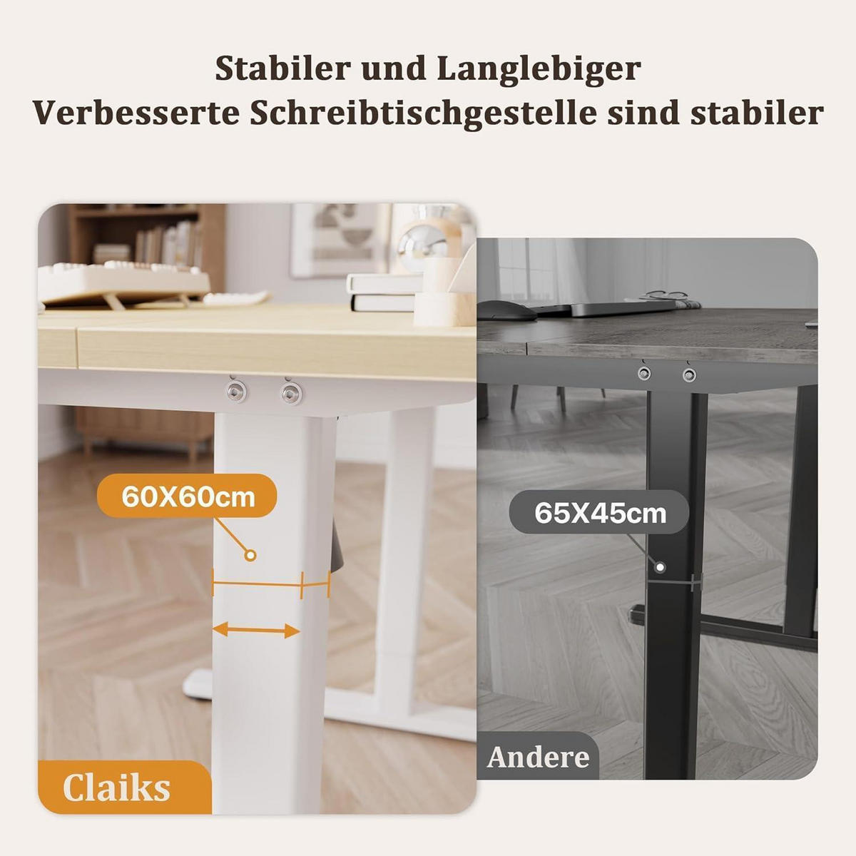 SCHREIBTISCH höhenverstellbar 140 x 60 cm mit Schublade und Memory-Funktion Beige - Beige, Holzwerkstoff (60/120/118cm)