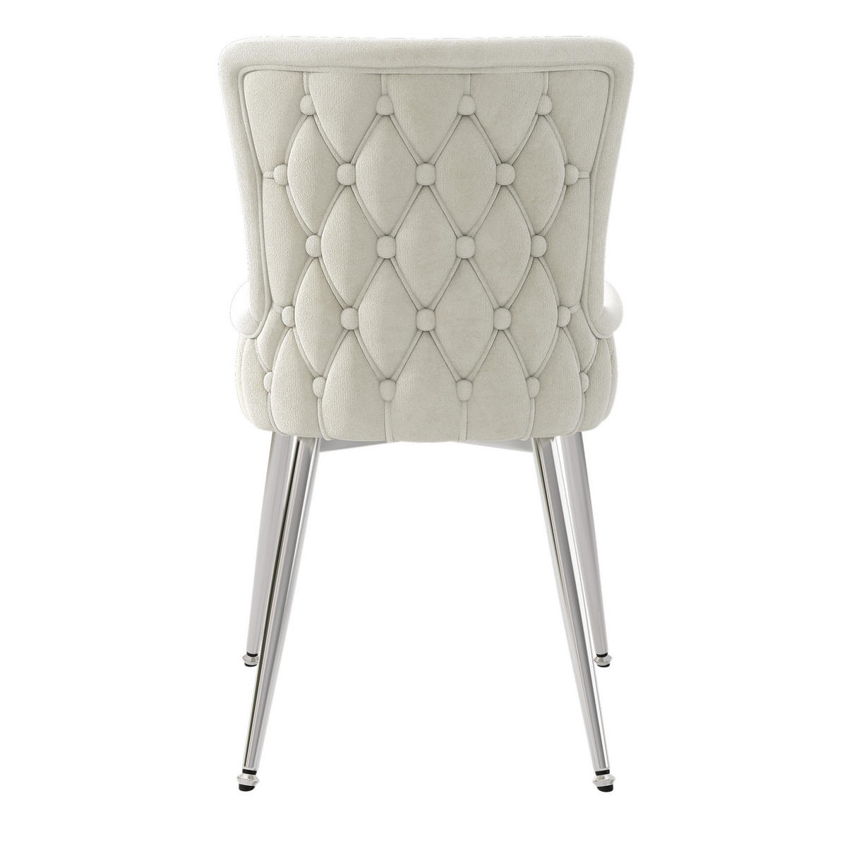 ESSZIMMERSTUHL 4er-Set Samt Beige mit Metallbeinen - Beige, Metall (47/85/49.1cm) - Meubliv