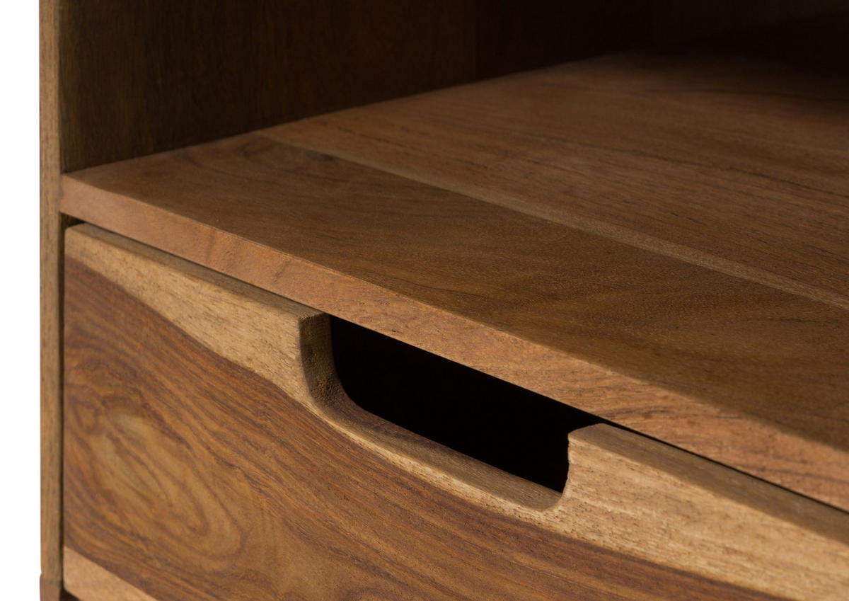COUCHTISCH Sheesham 100x70x48 natur sandgestrahlt lackiert MALMÖ 2 #228 - Braun, Holz (100/70/48cm) - Massivmoebel24