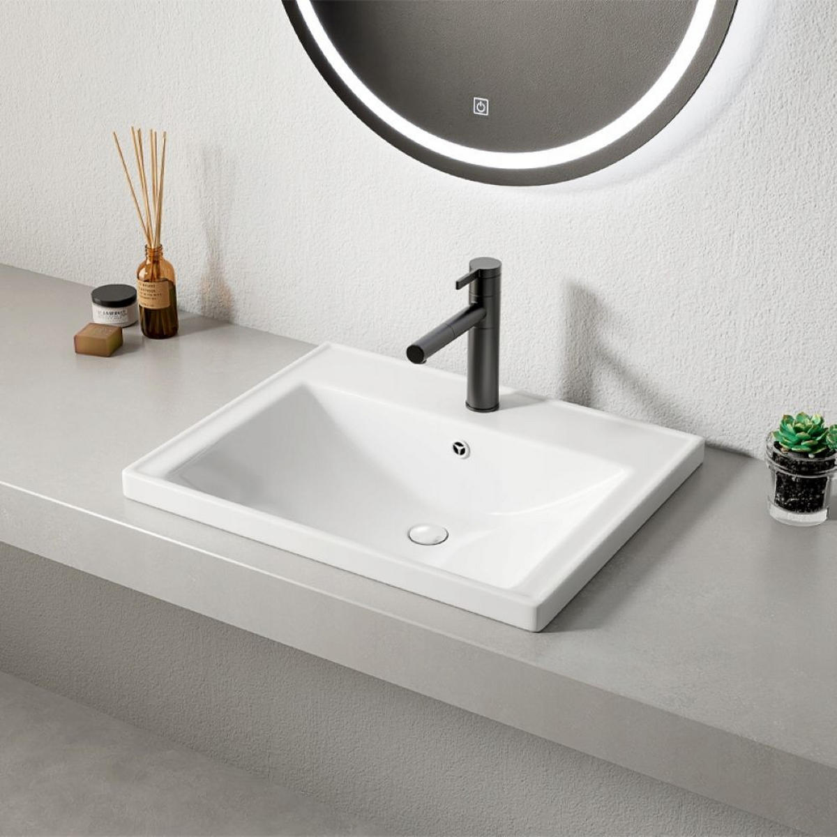 WASCHBECKEN, weiß 52/41/17 cm - Weiß, Keramik (52/17/41cm)