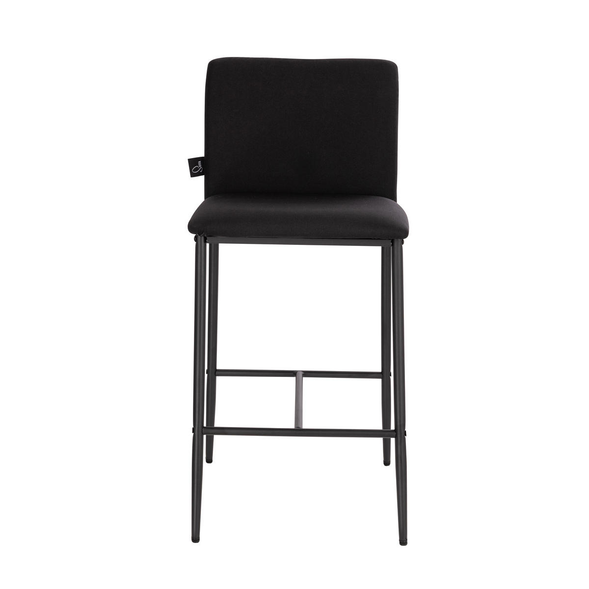 BARHOCKER ERIK mit Rückenlehne 2er Set Schwarz - Schwarz, Textil (41/90/46cm) - SVITA