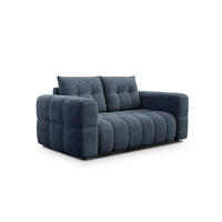 SOFA CLOUDI 2-Sitzer, marineblau - Blau/Schwarz, Holz/Textil (181/89/104cm) - Courtois Laville