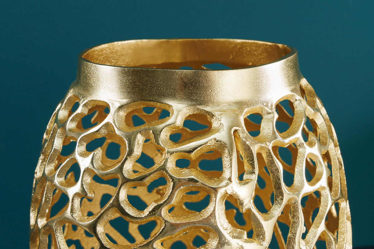 BODENVASE ABSTRACT LEAF Metall Gold 64 cm - Goldfarben, Metall (64cm) - riess-ambiente