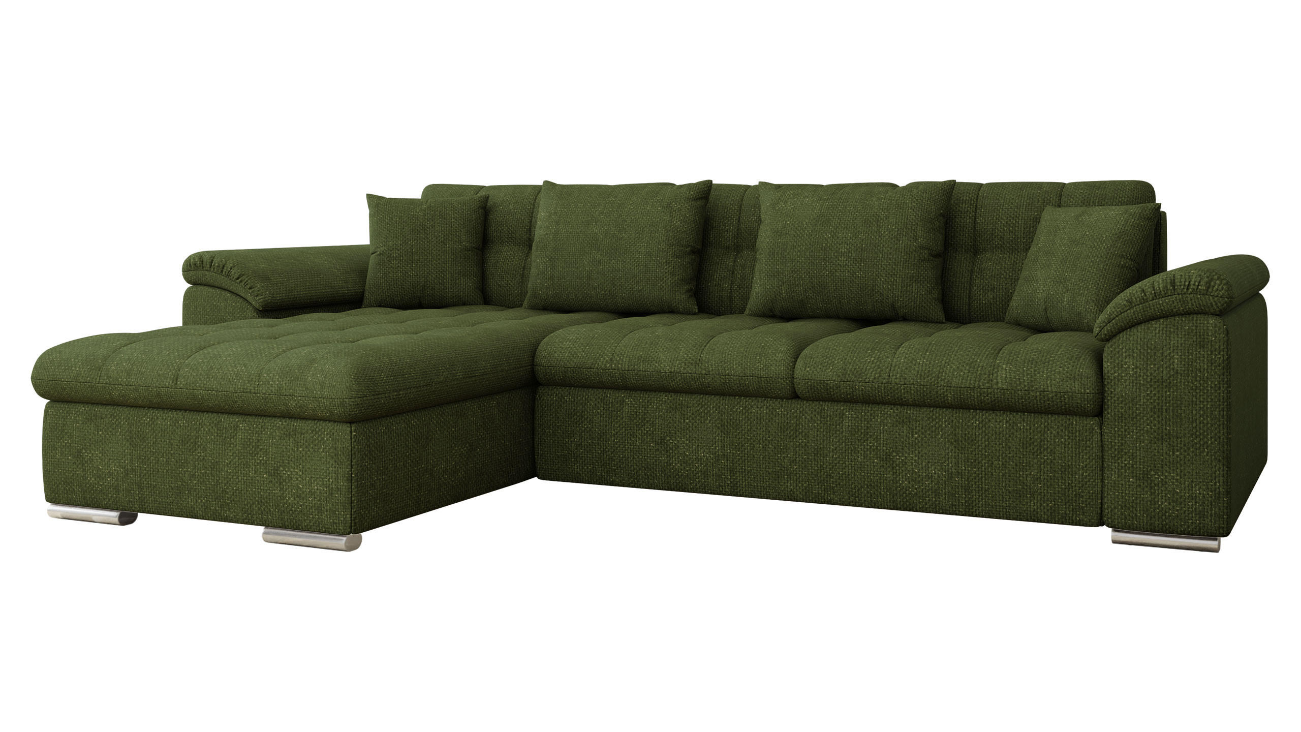 ECKSOFA Diana Premium, Seite: Links - Grün, Holz/Textil (280/160cm) - MIRJAN24