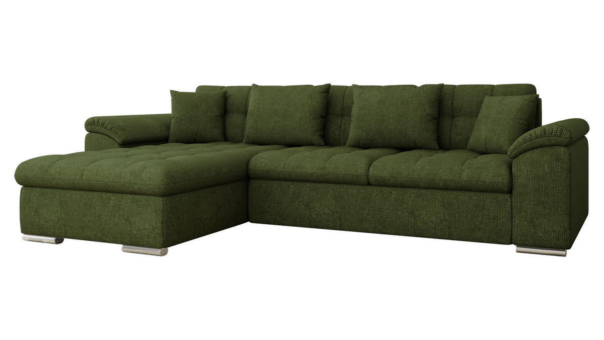ECKSOFA Diana Premium, Seite: Links - Grün, Holz/Textil (280/160cm) - MIRJAN24