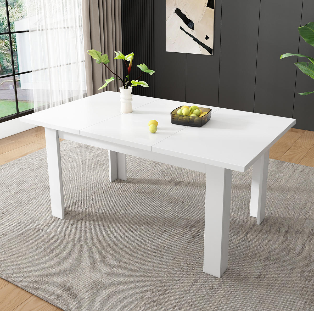 ESSTISCH 120/70/75 cm weiß mit verstecktem Stauraum - Weiß, Holzwerkstoff (120/70/75cm) - OKWISH