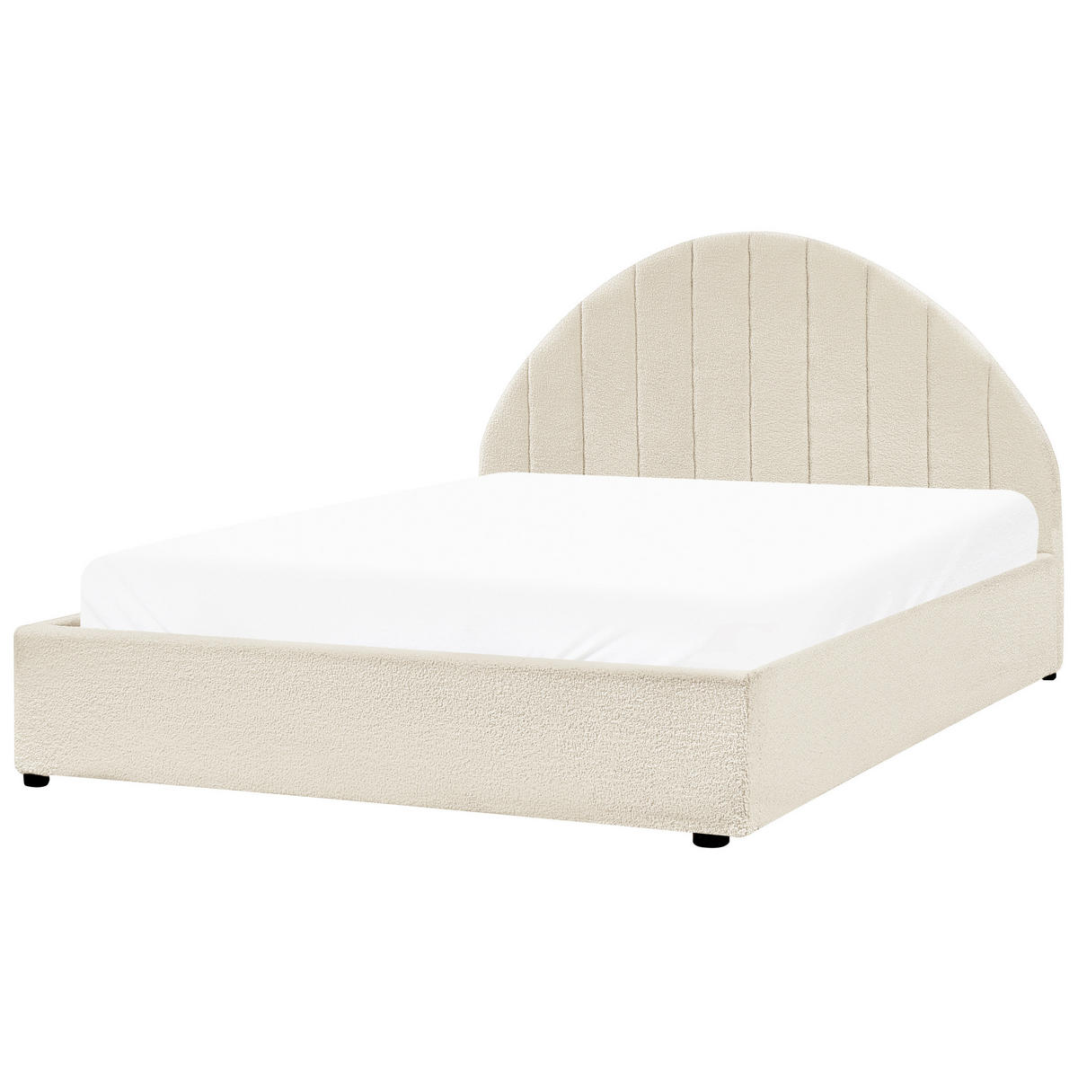 BETT mit Stauraum 140/200 cm Cremeweiß Chadenet - Weiß, Textil (140/200cm) - Beliani