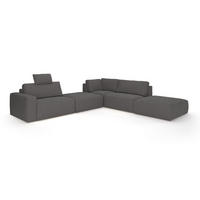ECKSOFA hochwertige und außergewöhnliche Handwerkskunst - Dunkelgrau/Schwarz, Holz/Kunststoff (373/345cm) - Cotta