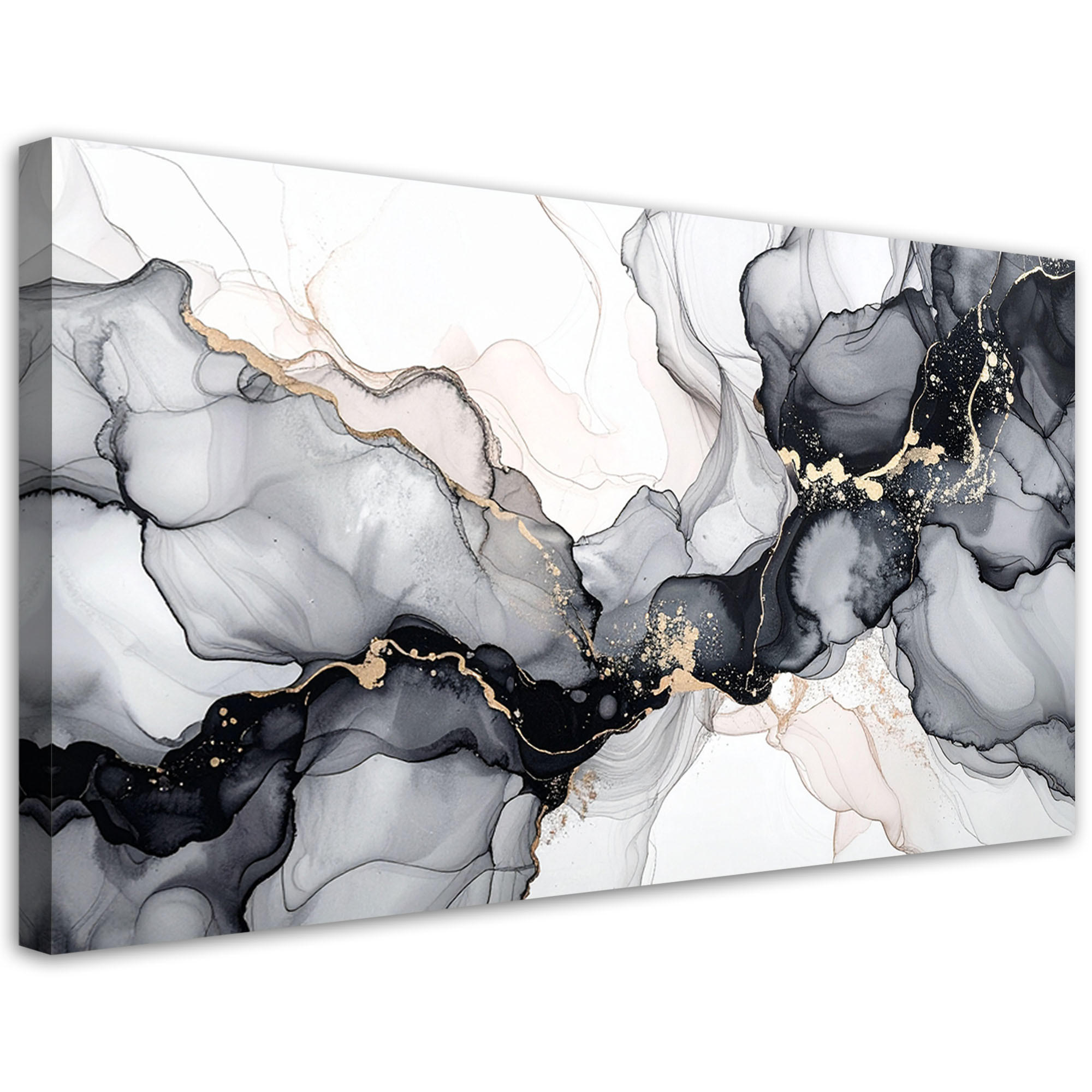 LEINWANDBILD Abstraktion 120x60cm - Schwarz, Textil (120/60cm) - Feeby