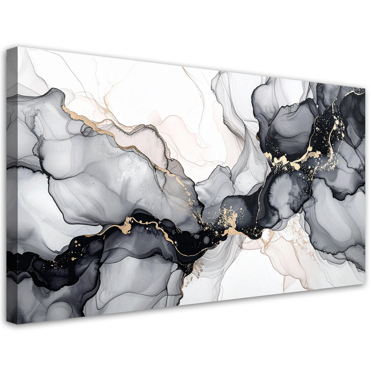 LEINWANDBILD Abstraktion 120x60cm - Schwarz, Textil (120/60cm) - Feeby