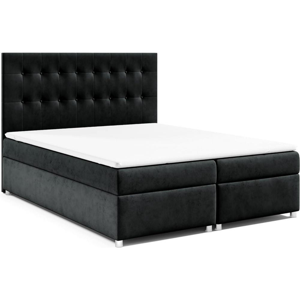 BOXBETT Trinity K-6 Bonellfederkern inkl. Topper - Schwarz, Holz/Holzwerkstoff (200/200cm) - Best For Home