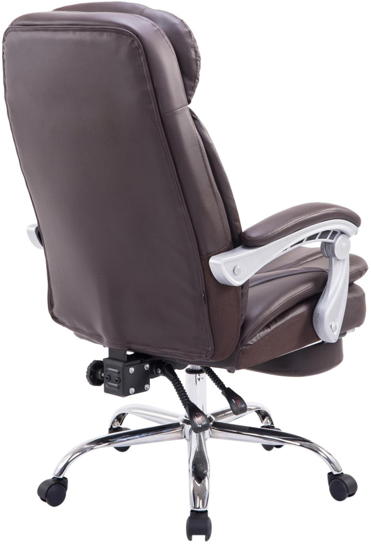 CHEFSESSEL Lederlook Braun - Chromfarben/Braun, Textil/Metall (67/112/67cm) - CLP