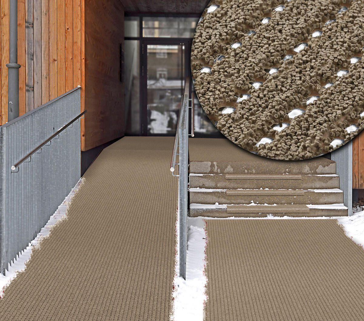 SICHERHEITSMATTE SafeStep PRO Sand 1,20 x 9,50 Meter - Sandfarben, Kunststoff (120/950cm) - Melius Vivere