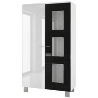 VITRINA Denjo Bijela mat / Bijela visoki sjaj / Crna visoki sjaj (71 x 129 x 35 cm) - crna visoki sjaj, drvni materijal (71/129/35cm) - Vladon
