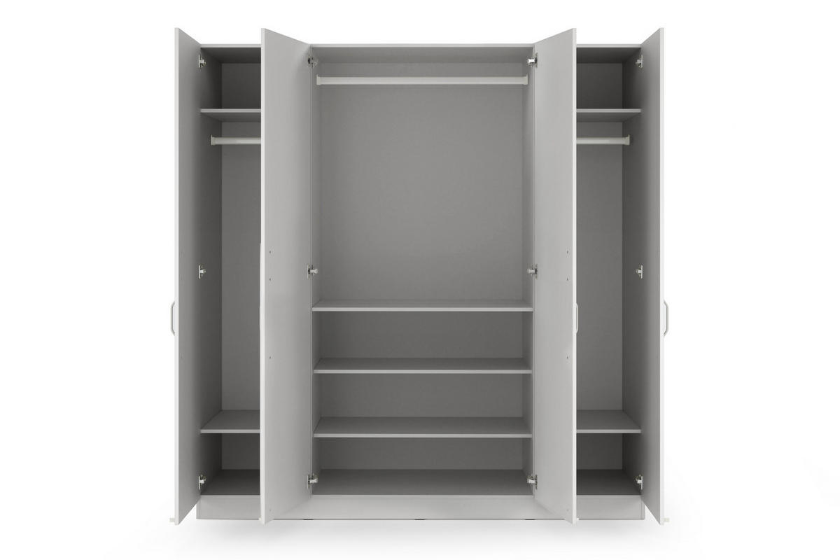 DREHTÜRENSCHRANK BRISSO BR1 200/210/60,5 cm in Platingrau mit Metallgriffen - Grau, Holzwerkstoff/Metall (200/210/61cm) - Deine Möbel 24