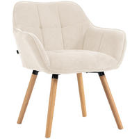 ESSZIMMERSTUHL Cord Creme - Eukalyptusholzfarben/Creme, Holz/Textil (65/82/64cm) - CLP