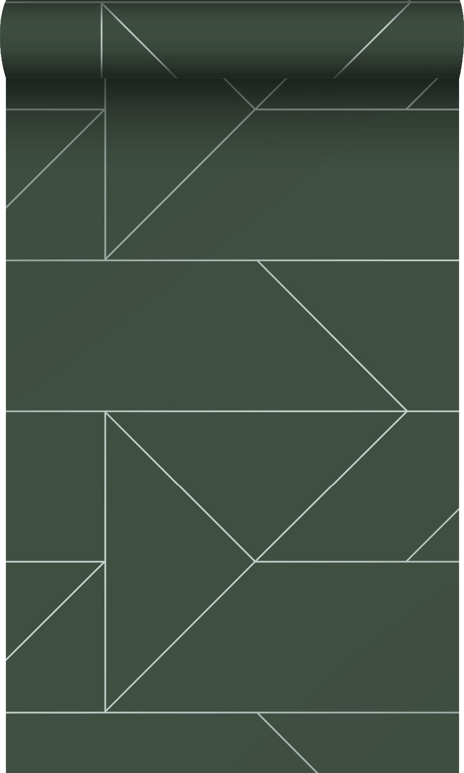 TAPETE grafische Linien 53 cm x 10.05 m - Grün, Papier (53/1000cm) - Origin Wallcoverings