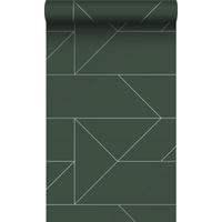 TAPETE grafische Linien 53 cm x 10.05 m - Grün, Papier (53/1000cm) - Origin Wallcoverings