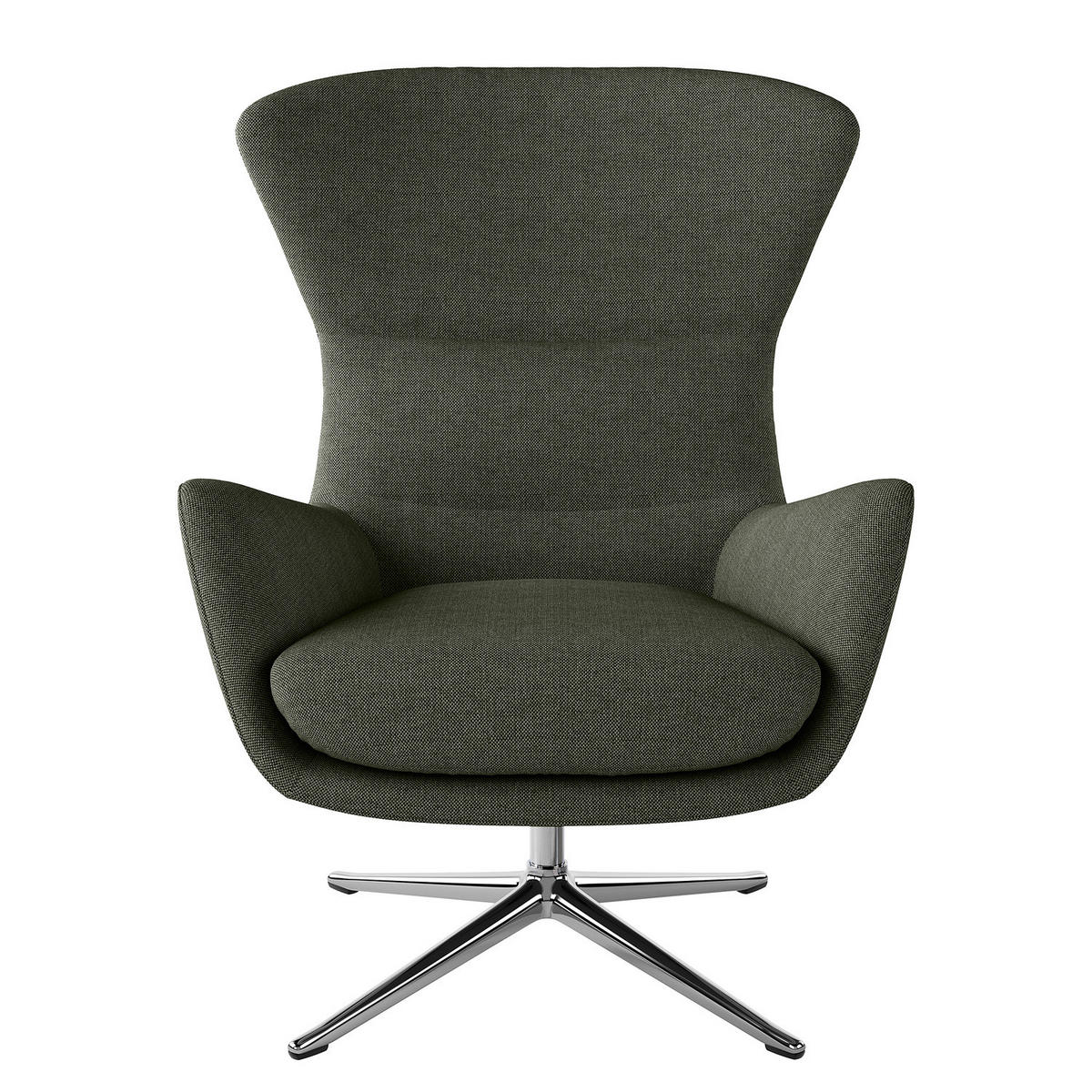 SESSEL mit Kreuzfuß - Chromfarben/Grau, Textil/Metall (84/99/96cm) - home24