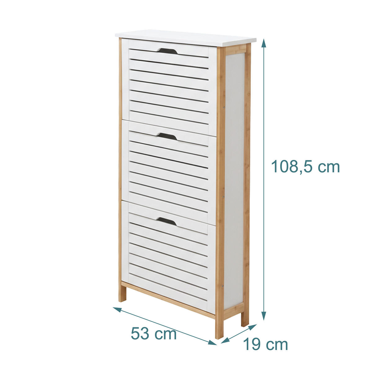 BOTNÍK - biela, drevo/kompozitné drevo (53/108.5/19cm) - Relaxdays