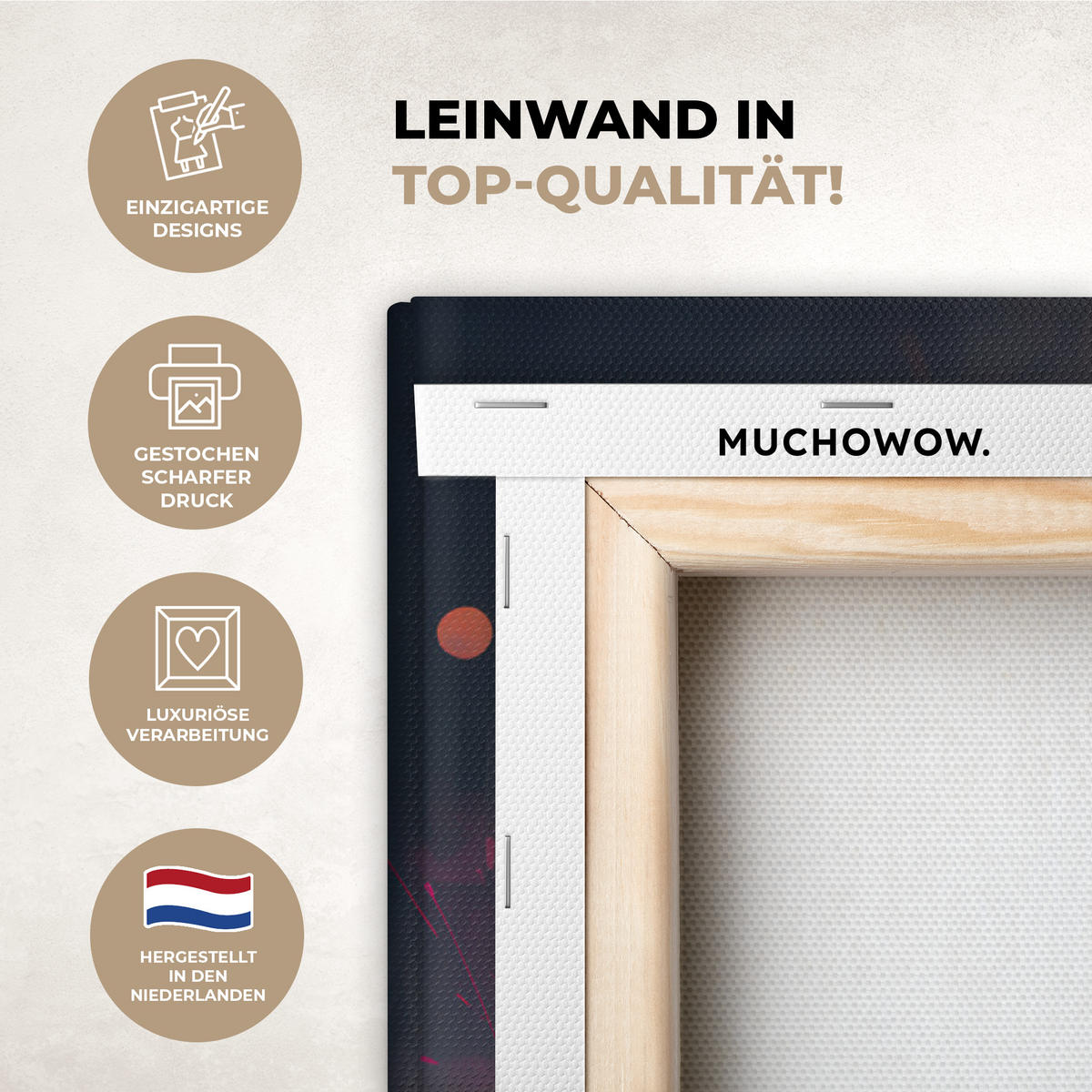 LEINWANDBILD Panda - Jacke - Graffiti - Orange 60x90 cm - Orange, Textil (60/90cm) - MuchoWow