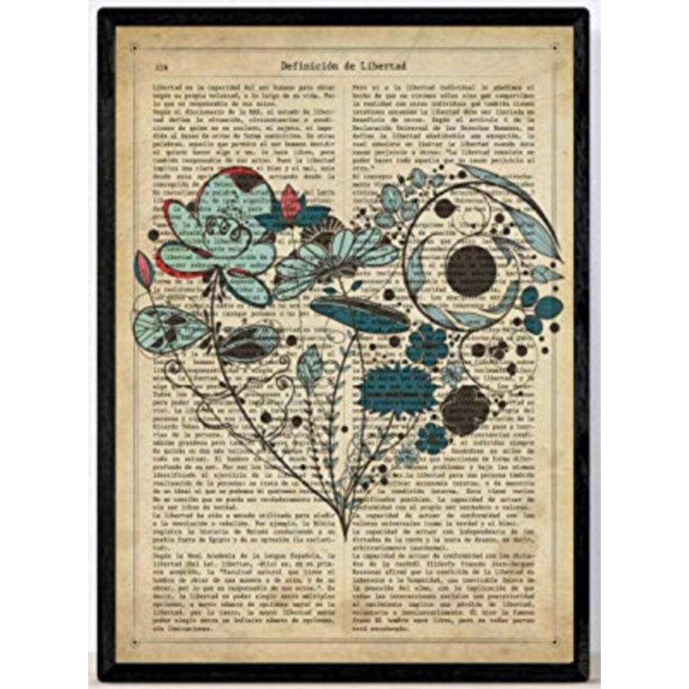 POSTER Herz Der Blauen Blumen A4 Rahmenlos - Klar, Papier (29.7/5/21cm) - Nacnic