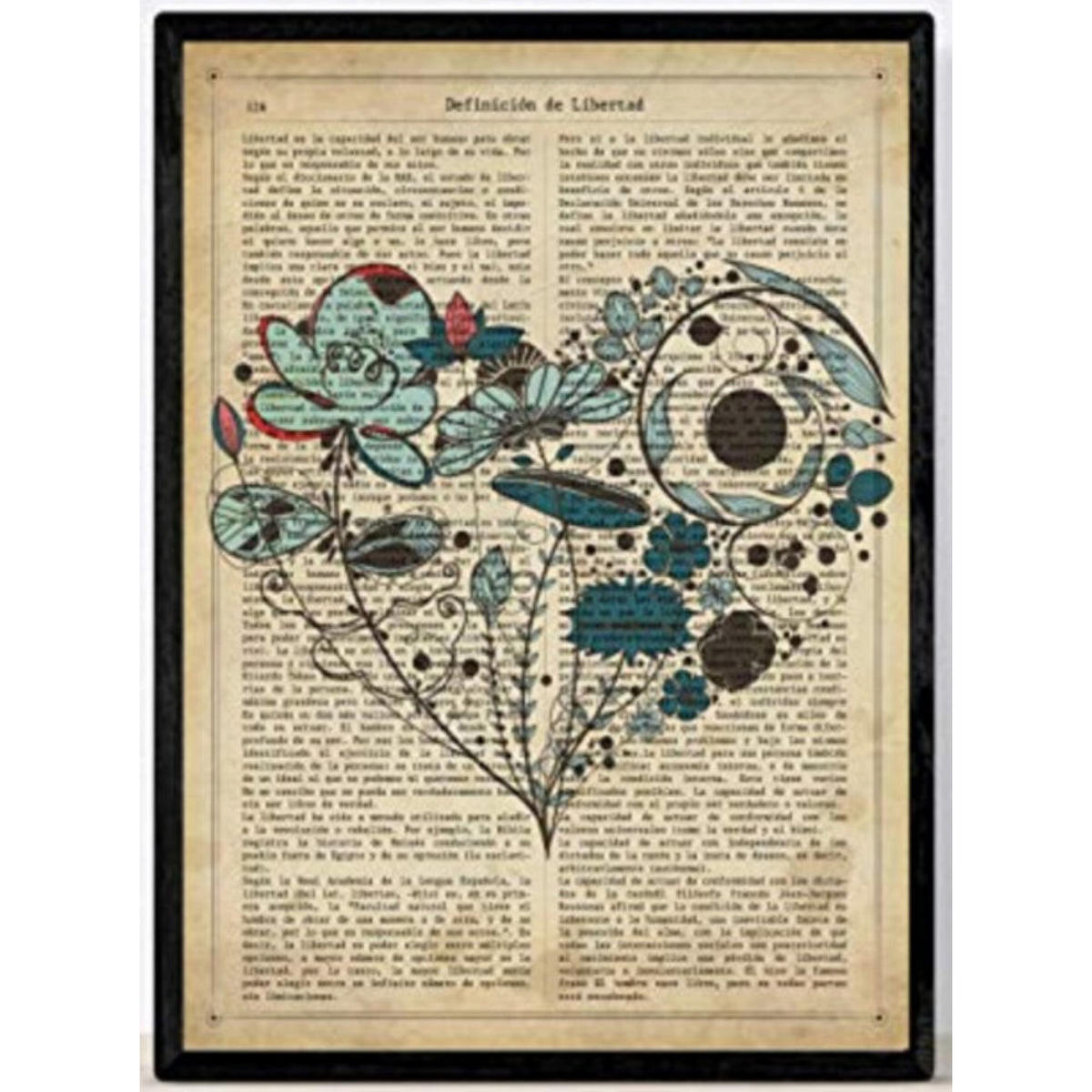 POSTER Herz Der Blauen Blumen A4 Rahmenlos - Klar, Papier (29.7/5/21cm) - Nacnic