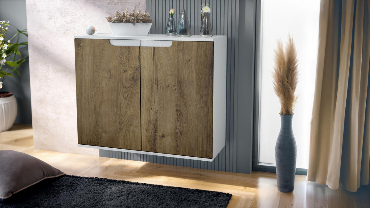 KOMMODE Sylt Eiche Ribbeck - Alteiche, Holzwerkstoff (92.5/73.5/35cm) - Vladon