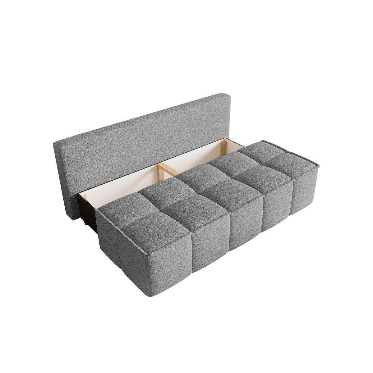 SOFA Miia mit Schlaffunktion, Hellgrau - Hellgrau, Textil (196/90/85cm) - Fedve