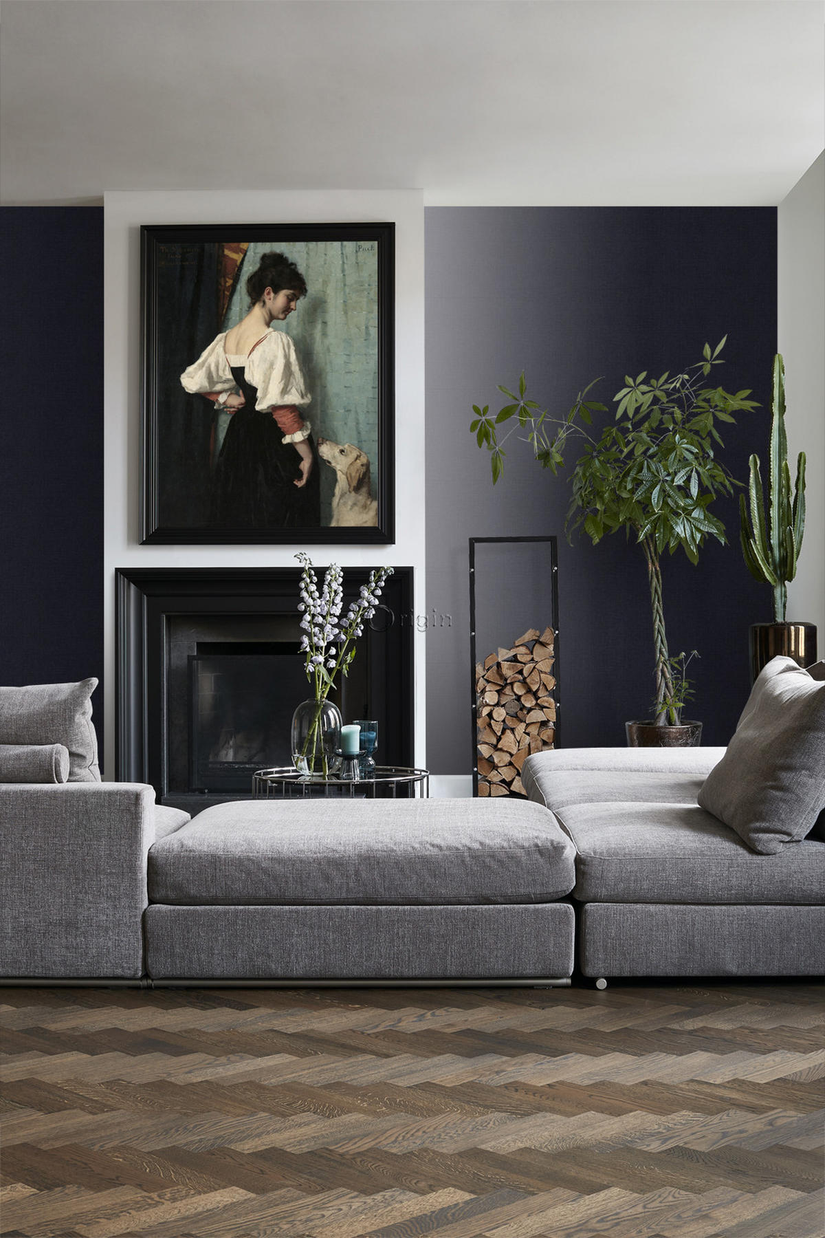 TAPETE feine Struktur 53 cm x 10.05 m - Lila, Papier (53/1000cm) - Origin Wallcoverings