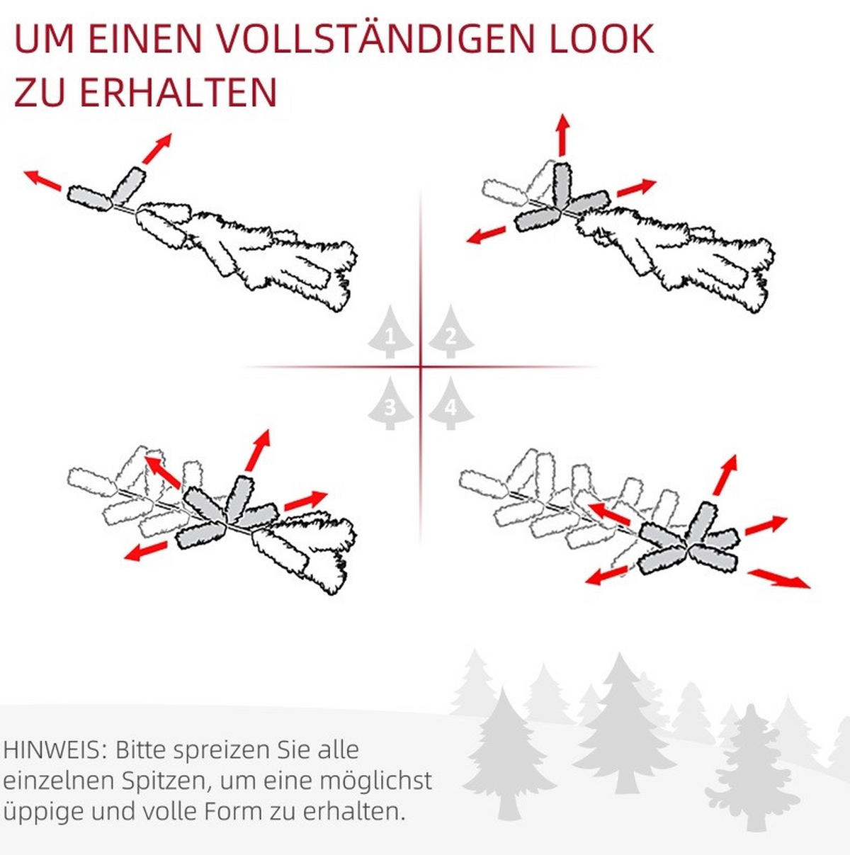 WEIHNACHTSBÄUME 55/55/180 cm grün aus Kunststoff mit 390 Spitzen und Ständer - Grün, Kunststoff (180cm) - OKWISH