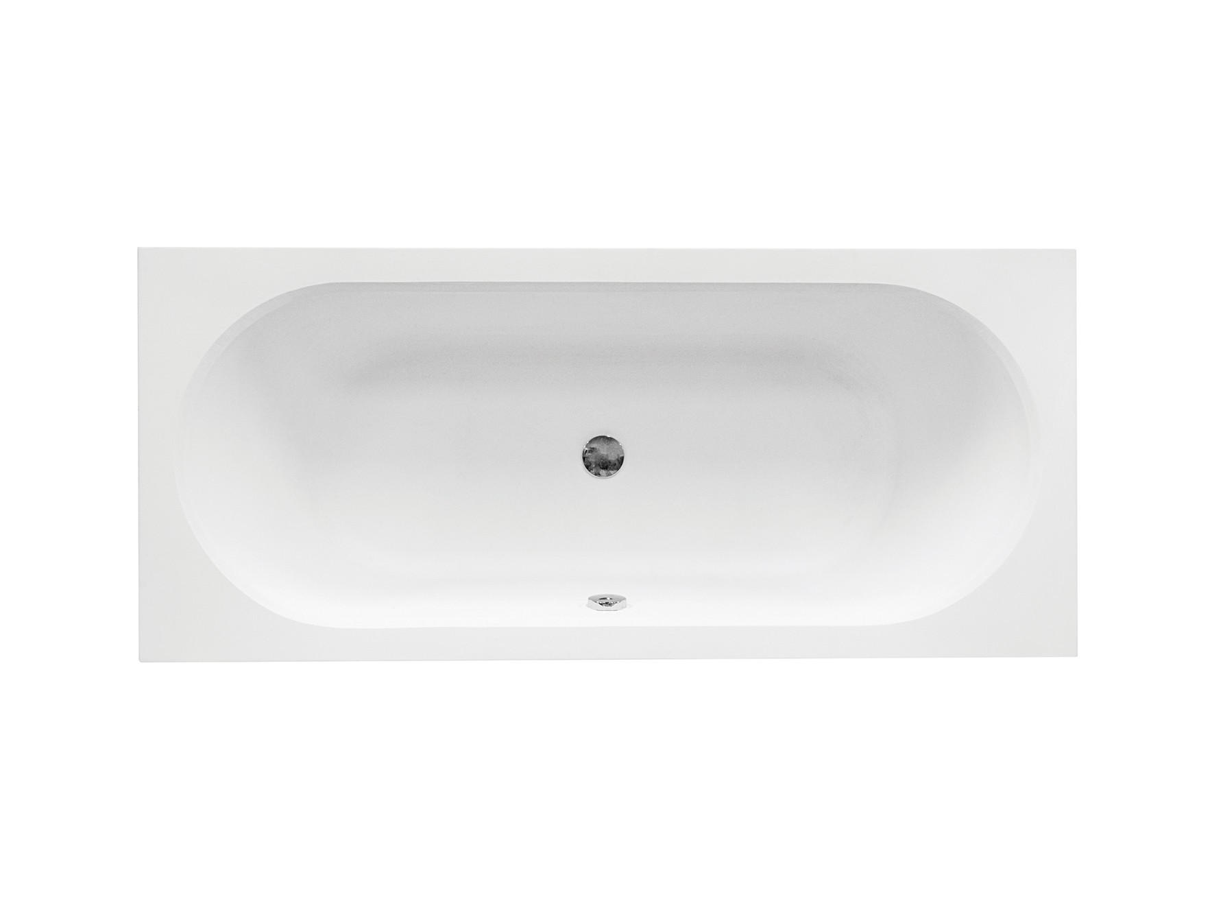 BADEWANNE Rechteck VITAE 150/75 + Schürze + Kopfstütze + Ablage Ablauf Füße - Weiß, Kunststoff (75/55.5/150cm) - bad land